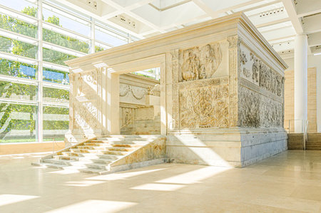 Rome, Italy, August 19, 2008: Ara Pacis.のeditorial素材