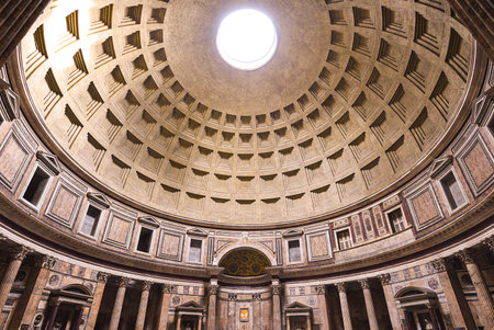 Rome, Italy, April 3, 2017: Dome of the Pantheonのeditorial素材