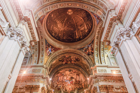 Rome, Italy, august 9, 2008: fake dome Saint Ignatius Loyolaのeditorial素材