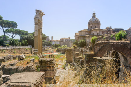 Forum of Julius Caesar in the Roman Forumの写真素材