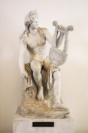 Rome, Italy, August 24, 2008: Apollo with zither. Altemps Palaceのeditorial素材