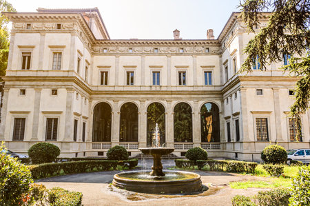 Rome, Italy, August 27, 2008: Villa Farnesina. Main facadeのeditorial素材