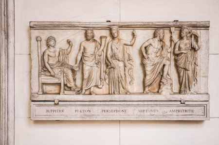 Rome, Italy, August 24, 2008: Roman gods. Altemps Palaceのeditorial素材