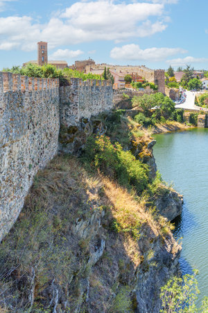 View of the town of Buitrago de Lozoya from the wallの写真素材