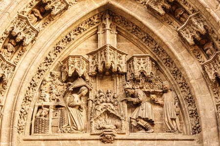 Saint Michael or Nativity facade, Seville Cathedralの写真素材