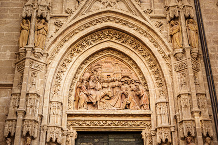 Campanillas Gate of the Cathedral of Seville.の写真素材