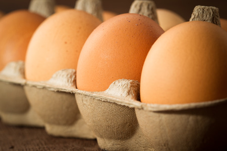Fresh Eggs on dack Background