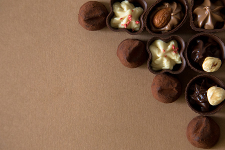 various chocolates as a background - sweet food
