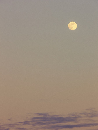 Moon on the evening sky. full moon and pastel sky. Nature composition/の写真素材