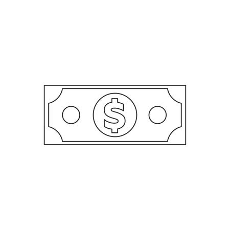 The dollar denomination linear icon. Money symbolのイラスト素材