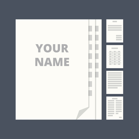 Template of the legal document. Icons in a flat vector style. A collection of five agreements, documents, files, papers.のイラスト素材