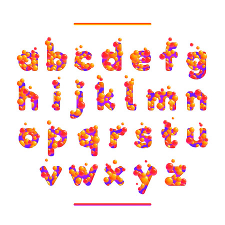 Holiday colorful vector font isolated on white bgのイラスト素材