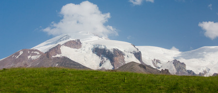 mountain green hills to the rivers and the blue skyの写真素材