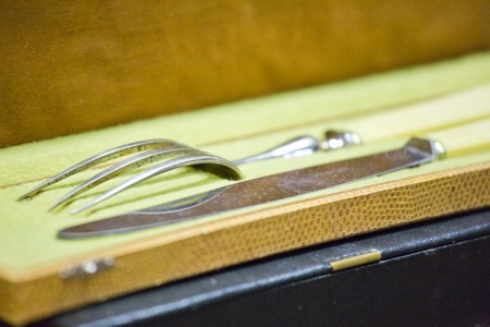 antiques objects and figurines, clocks and receiversの写真素材