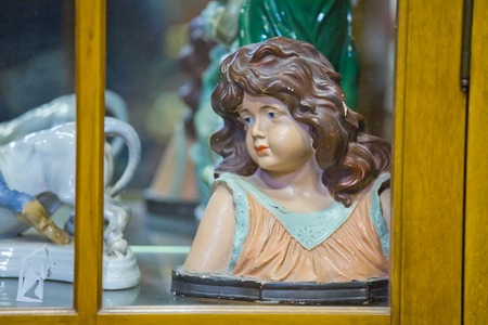 antiques objects and figurines, clocks and receiversの写真素材
