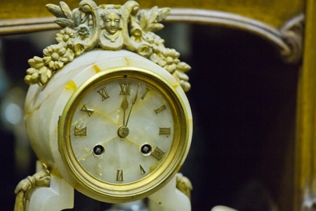 antiques objects and figurines, clocks and receiversの写真素材