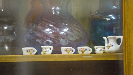 antiques objects and figurines, clocks and receiversの写真素材