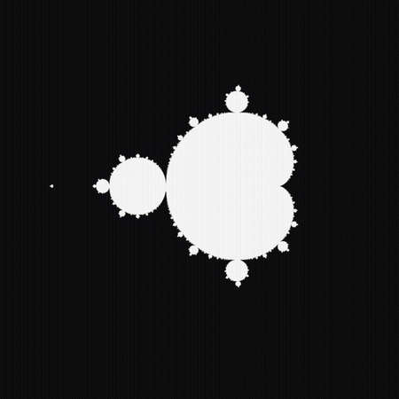 High resolution black and white full Mandelbrot fractal set textured pattern on square background.の写真素材