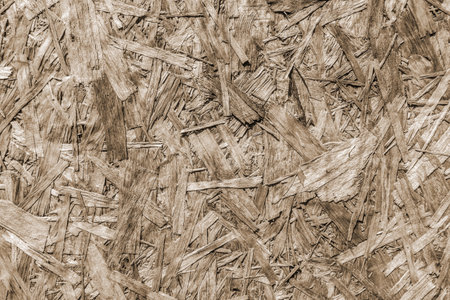 OSB wooden panel made of pressed wood shavings texture background