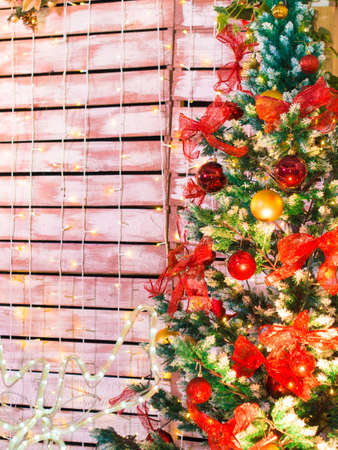 Colorful Christmas Decoration on Treeの写真素材