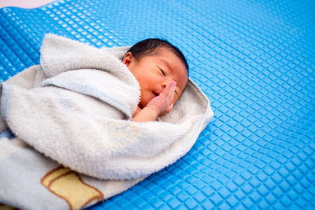 Asian Baby after Bathの写真素材