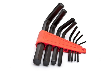 Set metallic six-played instrument on white backgroundの写真素材