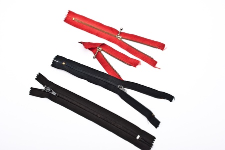 Clasp-lightnings for cloth on white background