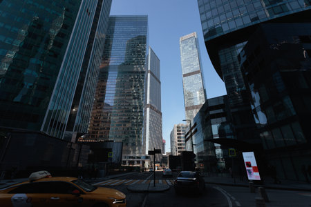 Skyscrapers in the financial district of Moscow City.の写真素材