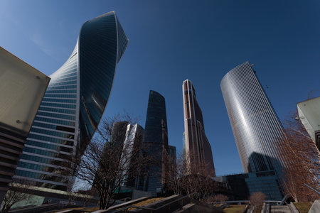 Skyscrapers of the International Business Center in Moscow, Russiaの写真素材