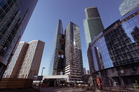 Modern skyscrapers in the financial district of Moscow, Russia.の写真素材