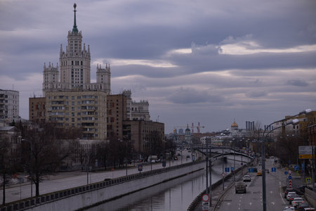 View of Moscow from the embankmentの写真素材