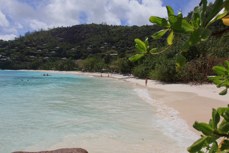 Paradise beach at Seychelles, Mahe islandの写真素材