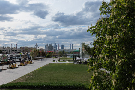 View of the city from the parkの写真素材