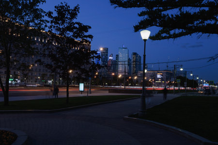 Night view of the city of Moscow, capital of Russia.の写真素材