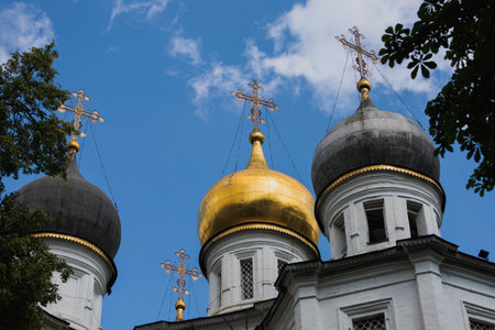 Domes of the Church of the Kazan Icon of the Mother of God in Moscow.