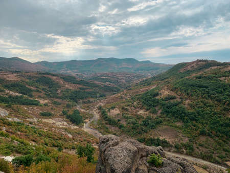 Panoramic autumn view from Rhodope Mountains, Bulgariaの写真素材