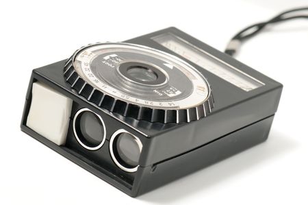 vintage light meter, isolated on white backgroundの写真素材