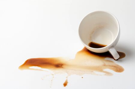 Coffee cup over white painted background.の写真素材