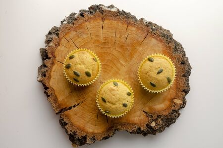 Pumpkin Spice Muffins Isolated on a White