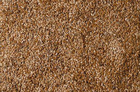 Brown flax seed background. Linen background.の写真素材
