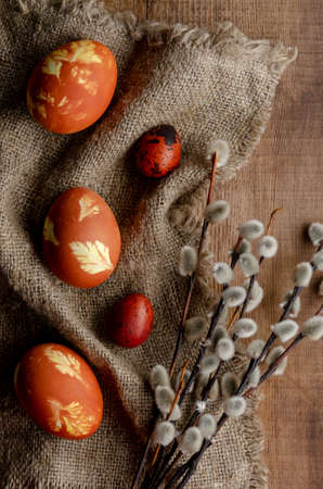 easter eggs colored with onion skin with