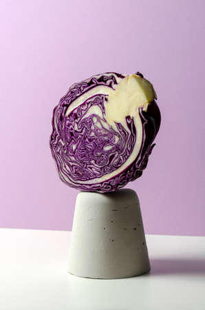 Violet cabbage. Minimalism.