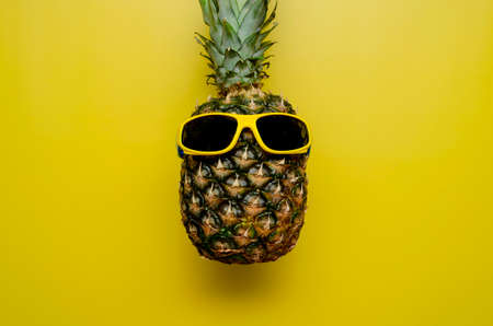 Pineapple in the sunglassesの写真素材