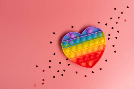 toy for child on pink background. Copy space.の写真素材