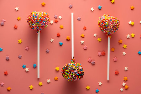 Pop cakes on pink background
