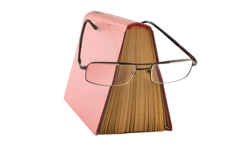 Books with points on a white backgroundの写真素材