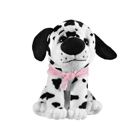 Toy plush doggie on a white backgroundの写真素材