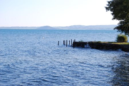 An old small wharfの写真素材