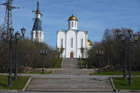 To the sailors who died in peacetime - a memorial complex in Murmansk. The architects of the memorial are N. Kireeva and N. Bogdanova The middle of a story from people's lives.の写真素材