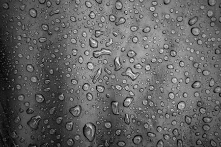 Water drops on the fabricの写真素材